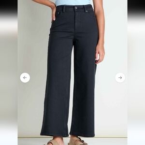 Like New Toad & Co Organic Cotton Black Wide Leg Raw Hem Jean, Sz.12